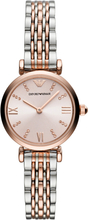 Emporio Armani AR11223 Horloge Gianni T-Bar staal rose-en zilverkleurig 28 mm