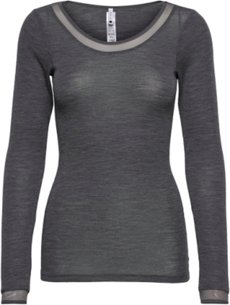 Juliana Wool Long Sleeve T-Shirt T-shirts & Tops Long-sleeved Grå Femilet*Betinget Tilbud