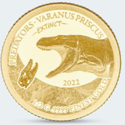 Sammlermünzen Reppa Goldmünze Extinct Predators Varanus Priscus