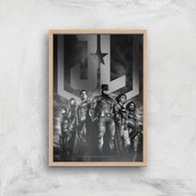 Justice League Team Poster Giclee Art Print - A4 - Wooden Frame
