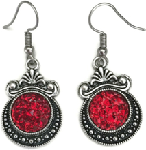 Earrings/Korvakorut - Glitter - Druzy - Victorian - Red