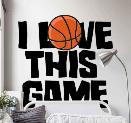 Basketbal sticker Basketbalspeler met tekst