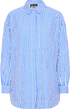 "Pcfloria Ls Over D Shirt D2D Tops Shirts Long-sleeved Blue Pieces"