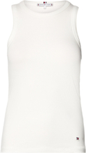 Slim 5X2 Rib Tank Top Ns Tops T-shirts & Tops Sleeveless White Tommy Hilfiger