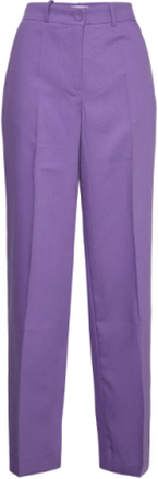 Pants With Wide Legs - Petra Fit Bottoms Trousers Wide Leg Purple Coster Copenhagen