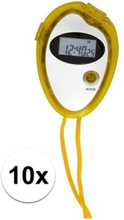 10x Voordelige sport stopwatches geel