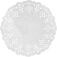 60x Bruiloft witte ronde placemats 35 cm papier kanten uiterlijk