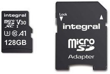Integral 128 GB höghastighets microSDHC/XC V30 UHS-I U3 minneskort