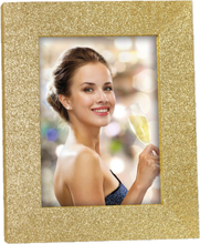 Houten fotolijstje goud met glitters geschikt voor een foto van 15 x 20 cm