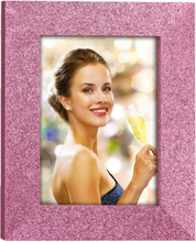 Houten fotolijstje roze met glitters geschikt voor een foto van 13 x 18 cm