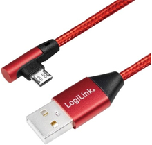 LogiLink CU0149, 0,3 m, USB A, Micro-USB B, USB 2.0, 480 Mbit/s, Röd