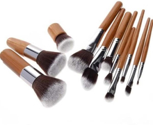 11 st. professionella bambu Make-up / sminkborstar