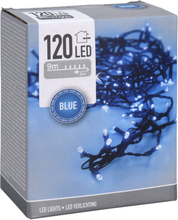 Kerstverlichting/feestverlichting lichtsnoeren 120 blauwe LED lampjes buiten