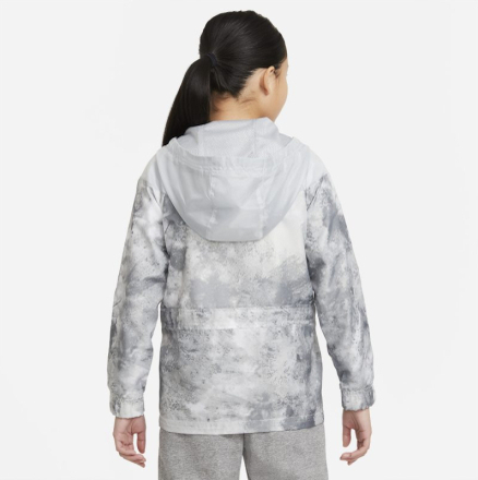 Nike Sportswear Windrunner Older Kids' (Girls') Tie-Dye Printed Jacket - Grey