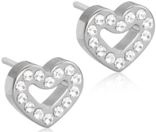 Blomdahl Earrings Brilliance Heart Hollow 8 mm Crystal