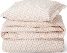 White/Beige Rope Printed Cotton Poplin Bed Set Home Textiles Bedtextiles Bed Sets Beige Lexington Home