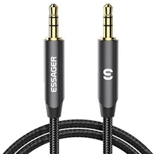 ESSAGER 2m Audio Cable 3.5mm Jack 24K Gold Plated Male to Male AUX Extension Cable