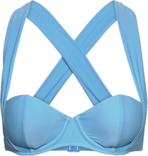 Underwire Bikini Bra Swimwear Bikinis Bikini Tops Wired Bikinitops Blue Gina Tricot