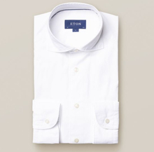 Eton Contemporary fit Vit dobbyskjorta med glänsande prickar – soft