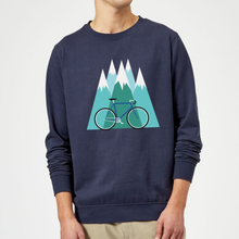 Bike and Mountains Christmas Jumper - Navy - S - Navy