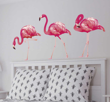 Muurstickers vogels Realistische flamingo's