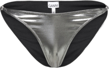 Recycled Shine Emblem Mini Briefs Swimwear Bikinis Bikini Bottoms Bikini Briefs Silver Ganni