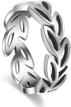 Ring i rostfritt stål med Antik Silverplätering -Öppen ring