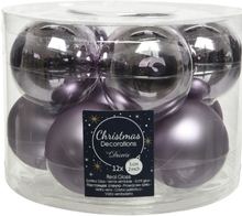 10x Lila paarse glazen kerstballen 6 cm glans en mat
