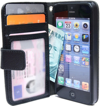 Plånboksfodral väska iPhone 5/5S/SE lycheeläder ID ficka