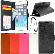 iPhone 6 PLUS/6S PLUS Äkta läder plånboksfodral ID/Foto ficka