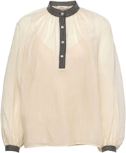 Tie-Sleeve Tunic Top Tops Blouses Long-sleeved Cream Tory Burch