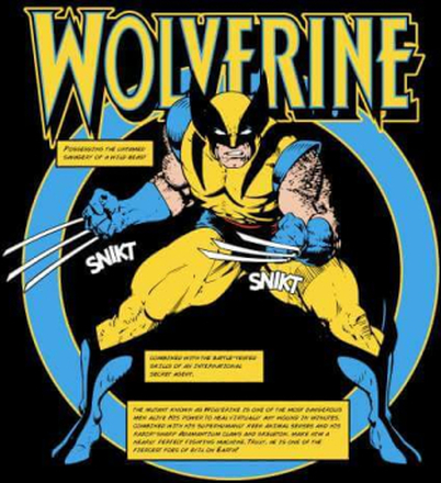 X-Men Wolverine Bio Women's Cropped Hoodie - Black - L