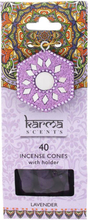 Zestaw 40 zapachowych stożków z podstawką Karma Lavander
