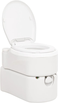 vidaXL Toilette Integrata da Campeggio Bianca 24+17 L HDPE e PP