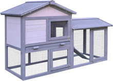 Conigliera in legno da esterno casetta con tetto apribile e recinto