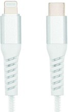 Linocell Premium Kevlar USB-C- til Lightning-kabel Hvit 1 m