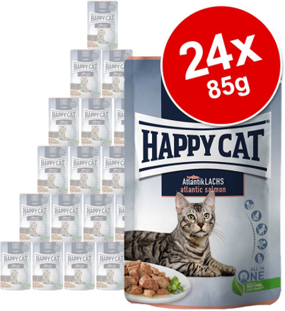 Sparpaket Happy Cat Pouch Meat in Sauce 24 x 85 g - Land-Geflügel Kitten