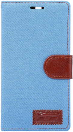 Huawei P9 Plus Case - Jeans Design - BookCase - PU-Leder - hellblau-braun
