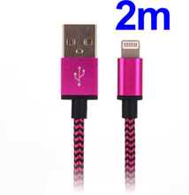 Apple iPhone Premium Ladekabel - Daten- und Ladekabel - 2 Meter Länge - pink