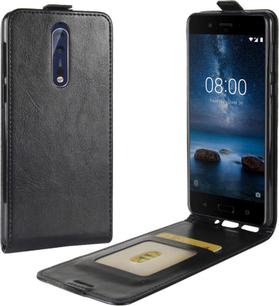 Nokia 8 Case - Slim Flip Case - PU-Leder - schwarz