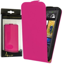 Kunstleder Flip-Style Tasche für HTC One, pink