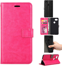 Google Pixel 2 Case - Book Case Flip Stand - PU-Leder - pink