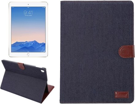 Apple iPad Pro 9.7 Case - BookCase - Jeans Design - dunkelblau