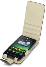 Ledertasche Flip-Case für LG Optimus Speed P990, schwarz (Solange Vorrat