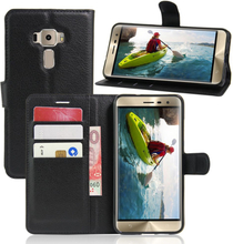 Asus Zenfone 3 Neo / Lite Case - Book Case Flip Stand - PU-Leder - schwarz