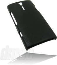 Design Hard Case Leder-Optik für Sony Xperia S, schwarz