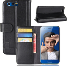 Huawei Honor 9 - Side Flip Wallet - Leder - schwarz