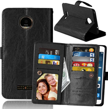Motorola Moto Z Case - Book Case Flip Stand - PU-Leder - schwarz