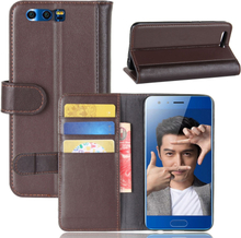 Huawei Honor 9 - Side Flip Wallet - Leder - braun