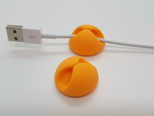 2 einfache Kabel Clips - Kabelführung - Organizer - orange